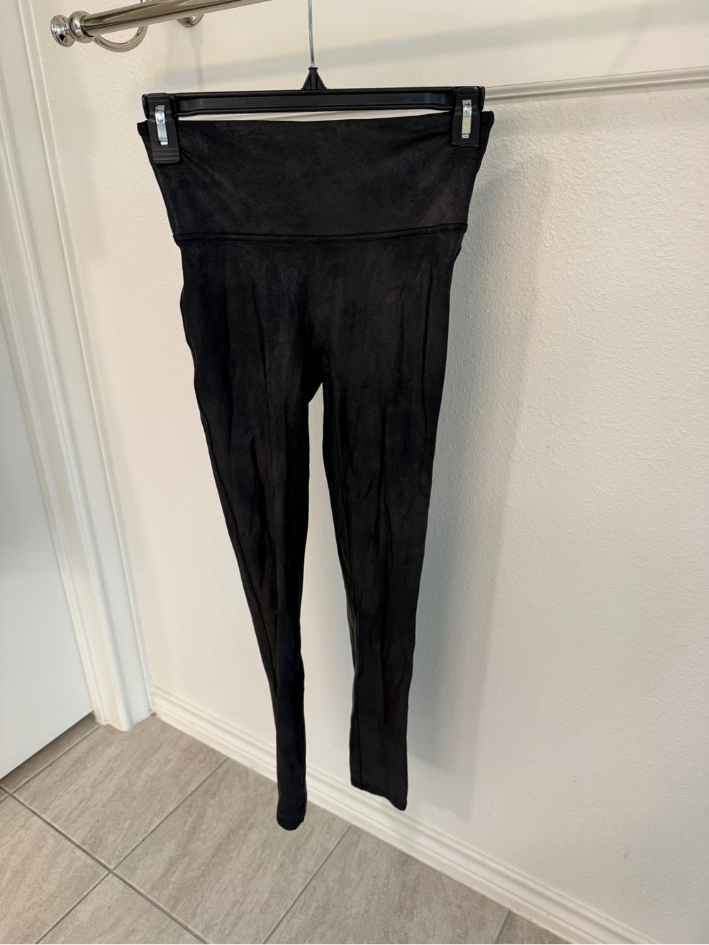 SPANX Black High-Waist Sculpting Faux Leather Leggings